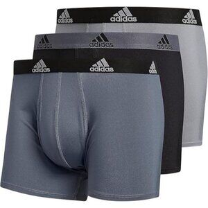 Adidas 3 Pack Performance Stretch Cotton Trunk Underwear Mens XXL Grey Black